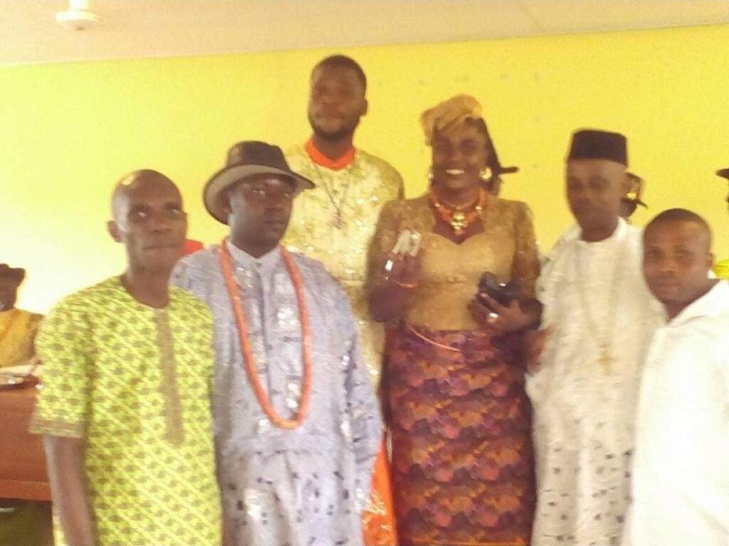 Handing over of the Seal if operation to the Youth Wing by the IPPG Mr Patrick Akpotor to the Coordinator Comrade Pender Mary Omamomo