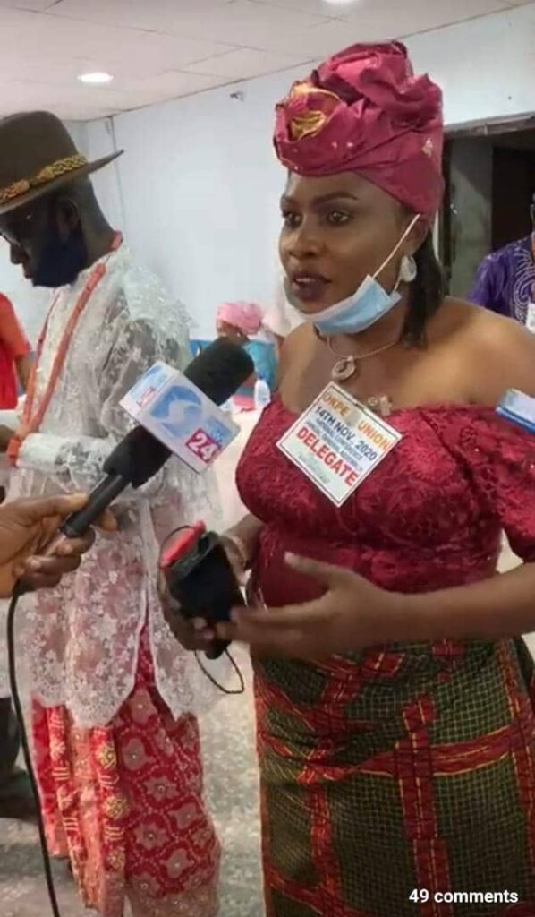 National Youth Coordinator, Comrade Pender Mary Omamomor, having an Interview with the press during the 2020 AGA.