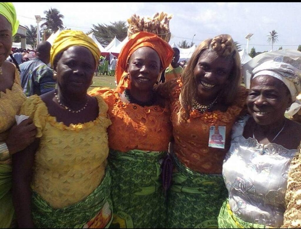 Members of Okpe Union Women Wing well represented at the 10th year Coronation Anniversary of HRM Orhue 1 Orodje of Okpe Kingdom.